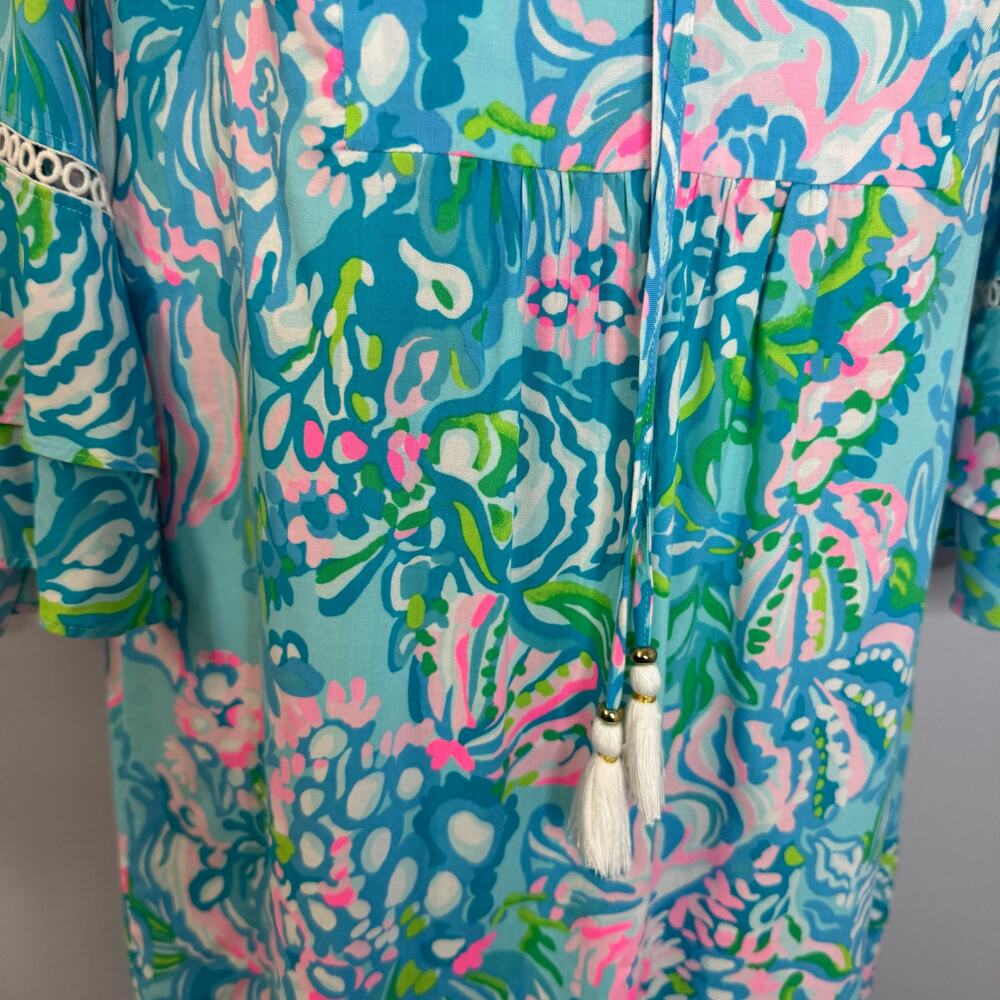 Lilly Pulitzer Azita Tunic Dress in Blue Ibiza Aqua La Vista Beach Vacation Sz S - Picture 7 of 12